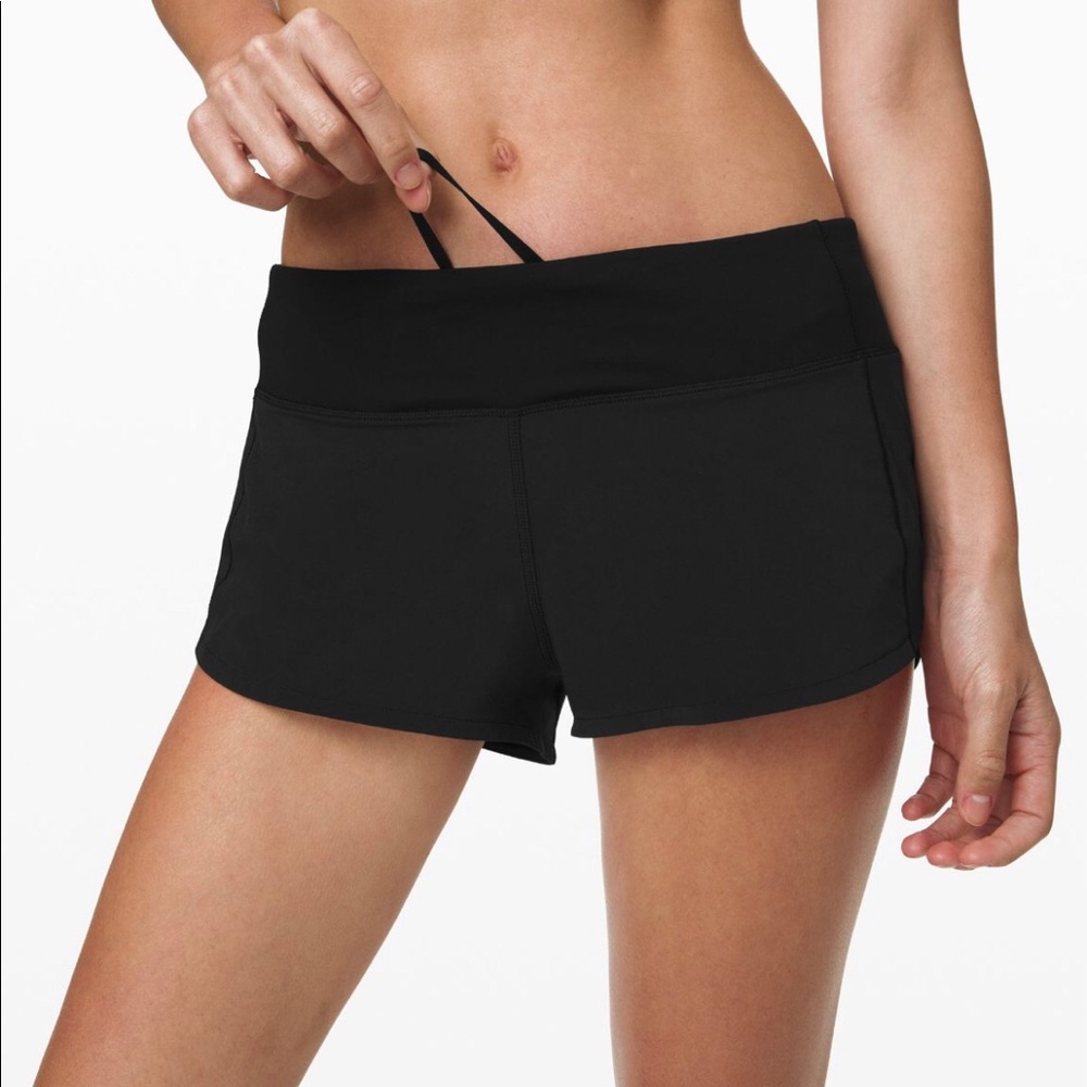 Black lulu lemon speed up shorts